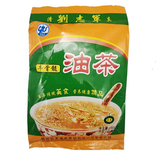 陜西特產 劉志軍清真油茶400g 袋五仁咸牛骨髓兩口味沖飲早餐食品